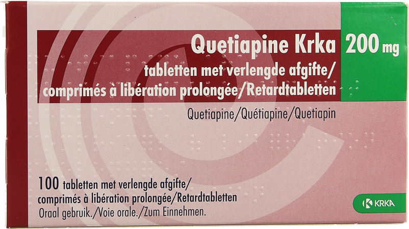 Quetiapine Krka 200mg Lib.prolongee Comp 100 1