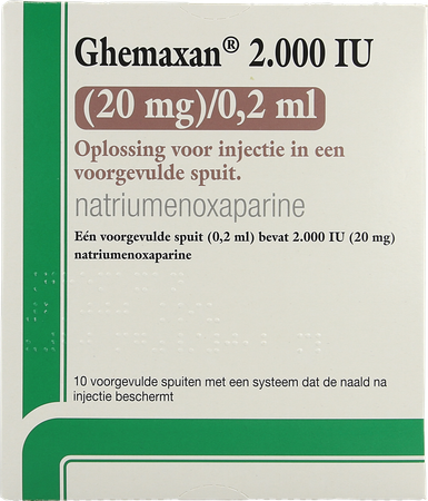 Ghemaxan 2.000ie 20mg/0,2ml Voorg.sp. 10+nldbesc 1