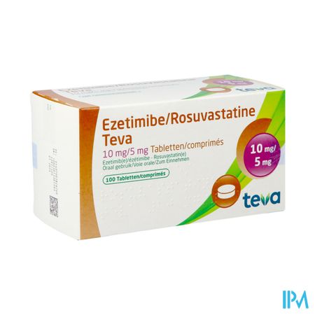 Ezetimibe Rosuvastatine Teva 10mg/ 5mg Comp 100