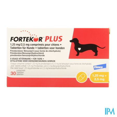 Fortekor Plus 1,25mg/2,5mg Hond Comp 30 1