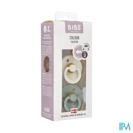 Bibs 3 Sucette Duo Sage Ivory