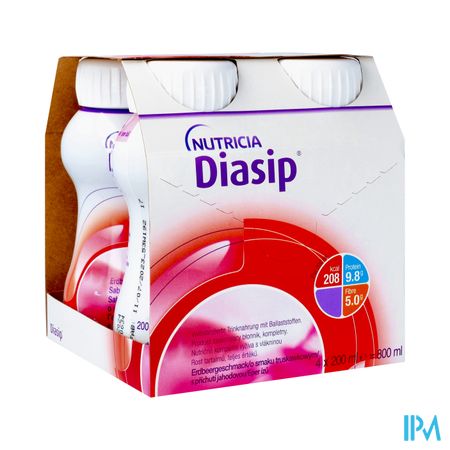 Diasip Aardbei Fles 4x200ml