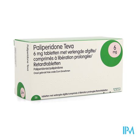 Paliperidone Teva 6mg Verl.afgifte Comp 56 X 6mg