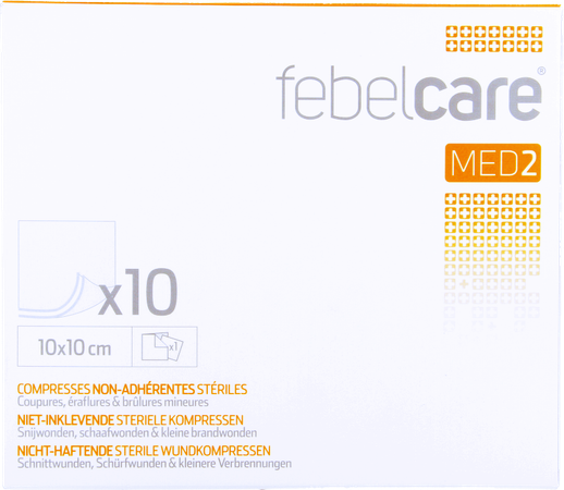Febelcare Med2 Komp.n/inkl. Ster. 10,0x10,0cm 10x1 3