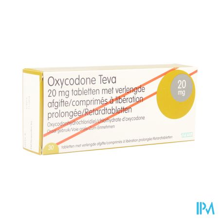 Oxycodone Teva 20mg Verlengde Afgifte Comp 30