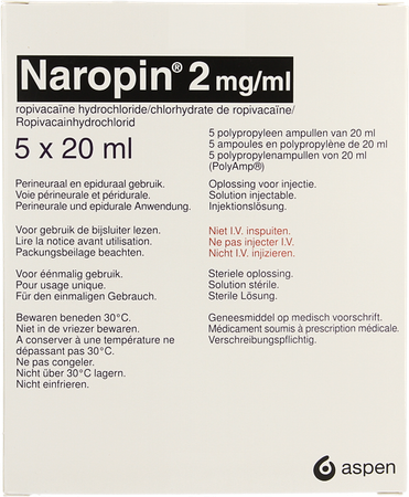 Naropin 2,0mg/ml Amp 5x 20ml 6