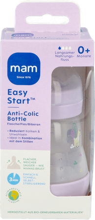 Mam Zuigfles Easy Start A/colic Matt Lila 160ml 1