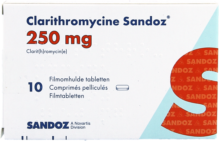 Clarithromycine Sandoz 250mg Filmomh Tabl 10 3