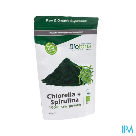 Biotona Chlorella + Spirulina Raw Powder 200g