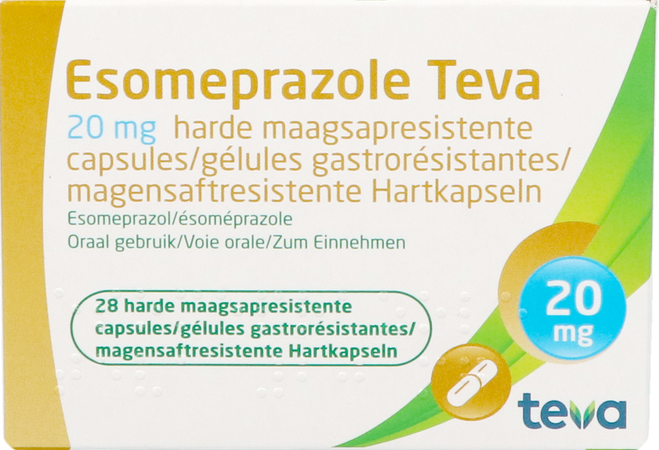 Esomeprazole Teva Caps Harde Maagsapres Bl 28x20mg 2