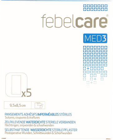 Febelcare Med3 Verb.zelfkl Ster.wtp 9,5x 8,5cm 5 1