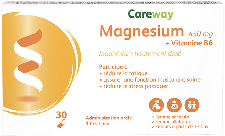 Careway Magnesium 450mg + Vitamine B6 Caps 30
