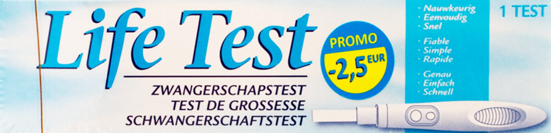 Lifetest Zwangerschapstest Stick 1 -2,5€ Promo 3
