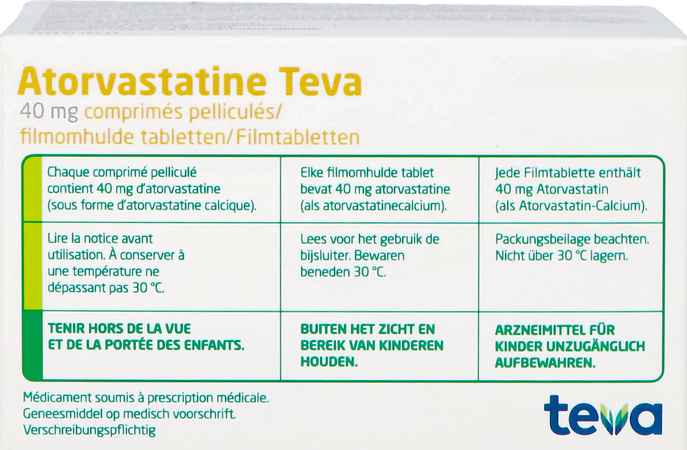 Atorvastatine Teva 40mg Orifarm Filmomh Tabl 100 4