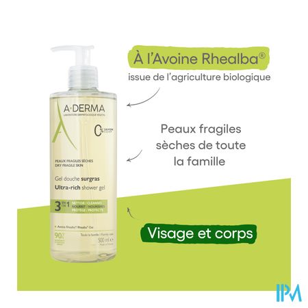 Aderma Douchegel Overvet 500ml 13
