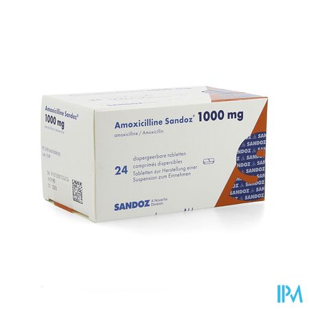 Amoxicilline Sandoz 1000mg Tabl Disp 24