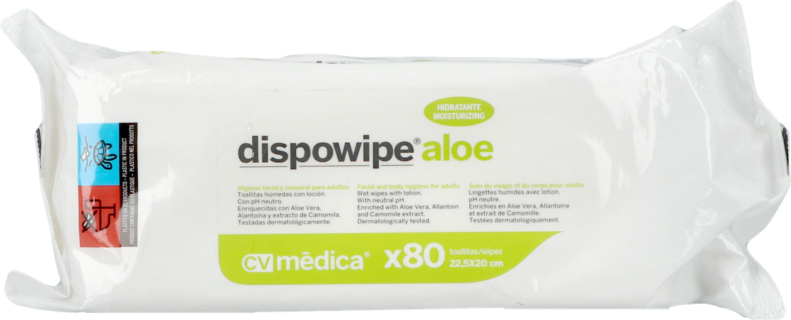 Dispowipe Aloe Vera Doekjes Vocht. Hand/huid 80 1
