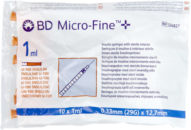 Bd Microfine+ Ins.spuit 1,0ml 29g 12,7mm100 324827 4