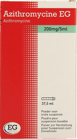 Azithromycine 200Mg/5Ml EG Pulv Susp Buva 37,5 Ml 1