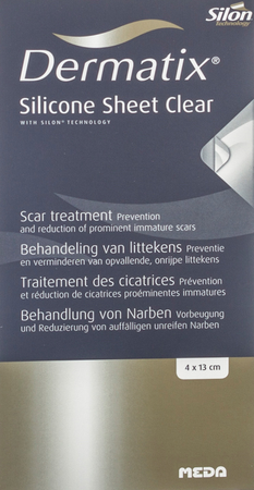 Dermatix Silicone Sheet Clear Adh 4x13cm 1 1