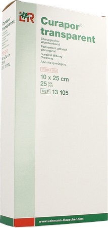 Curapor Transparant Steriel 10cmx25cm 25 13105 4