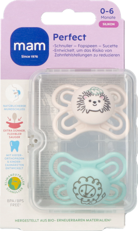 Mam Perfect Fopspeen Silicone Pure 0-6m Uni 2 3