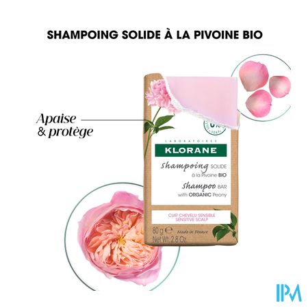 Klorane Capil. Sh Bar Pioenroos 80g 12