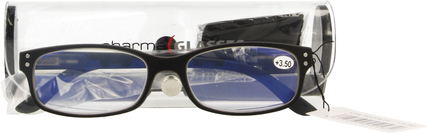 Pharmaglasses Visionblue Pc01 Leesbril +3.50 Black 1