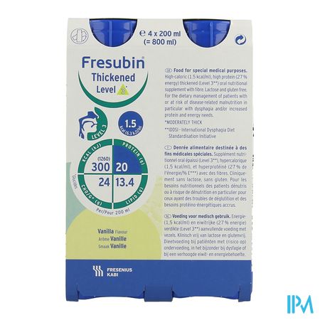 Fresubin Thickened Level 3 Drink Vanille 4x200ml 3