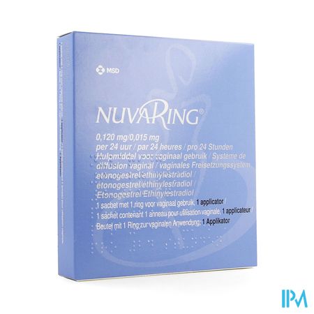 Nuvaring 0,120mg/0,015mg 24h Vagin.ring 1+1 Apll.