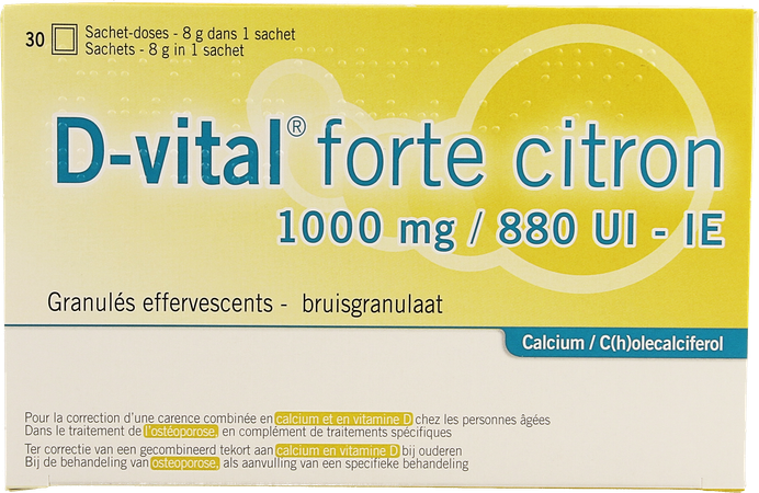 D-vital Forte Citroen 1000mg/880ie Bruis Zakjes 30 2