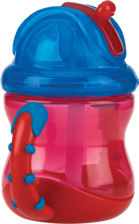 Nuby Flip-it A/lekbeker Handvat 240ml 12m+ Rood 1