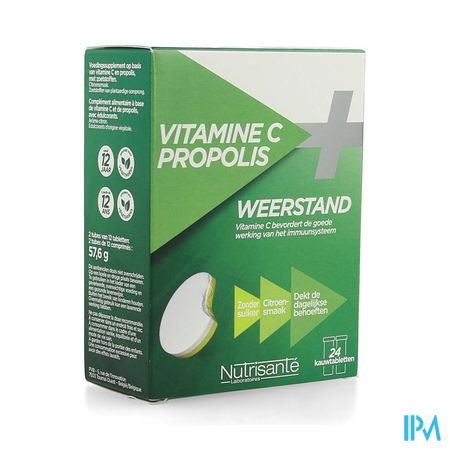 Vitamine C+propolis Kauwtabl Tube 2x12 1