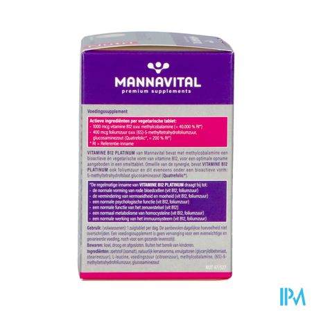 Mannavital Vitamine B12 Platinum V-tabl 60 Nf 1