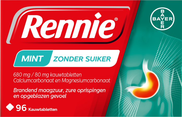 Rennie Mint Z/suiker Kauwtabl 96 3