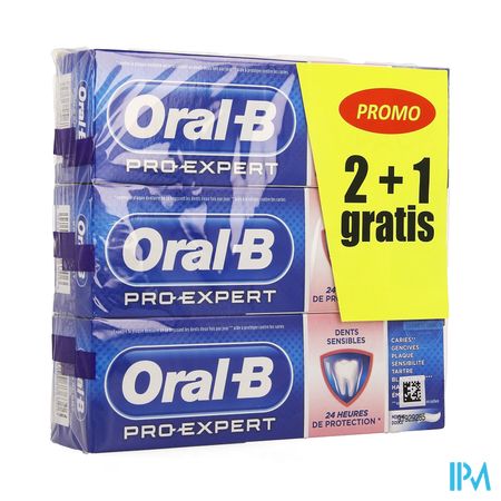 Oral-b Tandpasta Pro-exp Sensitive Prot.3x75ml 2+1