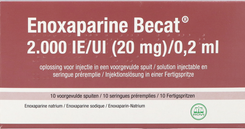 Enoxaparine Becat 2000ie 100mg/ml Voorgev.sp. 10 1