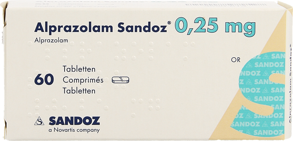 Alprazolam Sandoz 0,25mg Comp 60 X 0,25mg 3