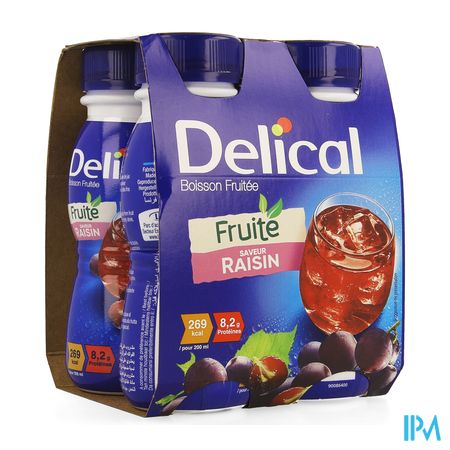 Delical Fruitdrink Druiven Nf 4x200ml