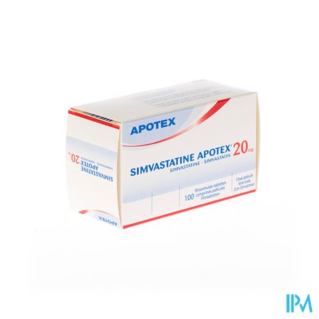 Simvastatine Apotex 20mg Comp Pell 100 X 20mg