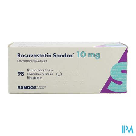 Rosuvastatin Sandoz 10mg Comp Pell 98 Opa/alu/pvc 2