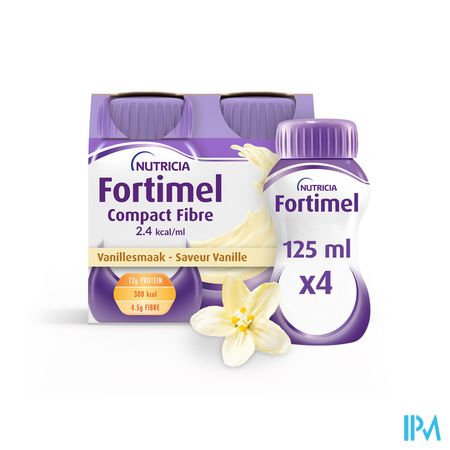 Fortimel Compact Fiber 2.4kcal Vanille 4x125ml