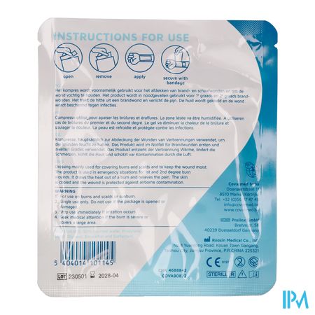 Burncare Covacalm St.brandwond.kompres 10cmx10cm 1 3