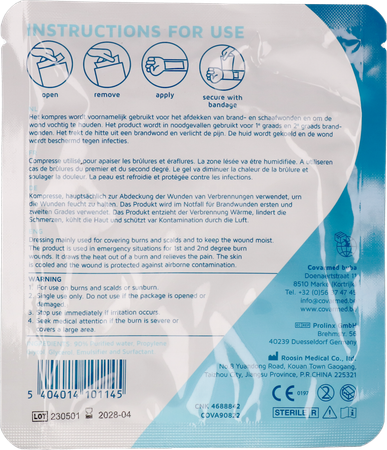 Burncare Covacalm St.brandwond.kompres 10cmx10cm 1 3