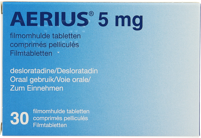 Aerius 5mg Pi Pharma Comp Pell 30 X 5mg Pip 3