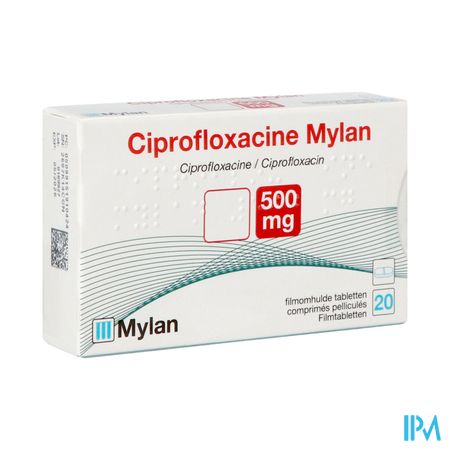 Ciprofloxacine Viatris 500mg Tabl 20