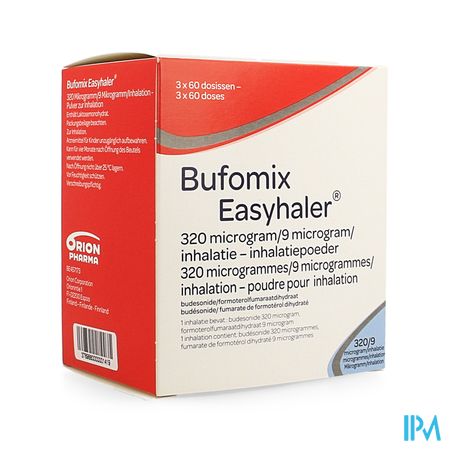 Bufomix 320mcg 9,0mcg Easyhaler Inhal Pdr Dos 180