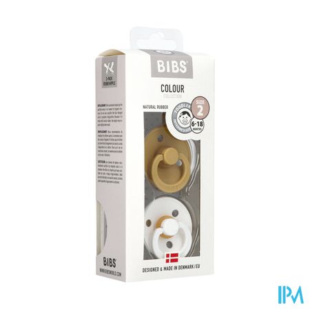 Bibs 2 Fopspeen Duo Mustard White