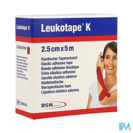 Leukotape K Bande Adh Elast Rouge 2,5cmx5m 1