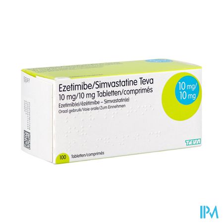 Ezetimibe Simvastatine Teva 10mg/10mg Comp 100 2
